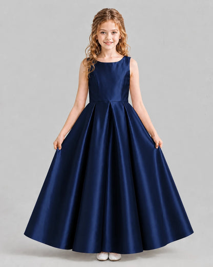 Navy Blue Ball Gown Girls Formal Dresses Pose