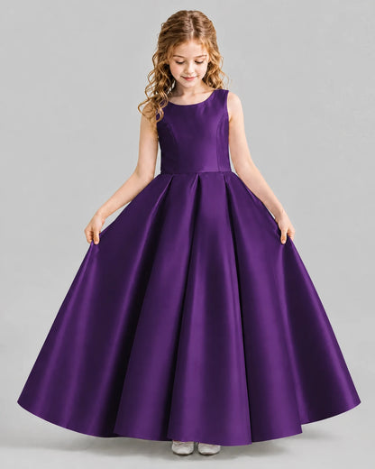 Purple Ball Gown Girls Formal Dresses Front