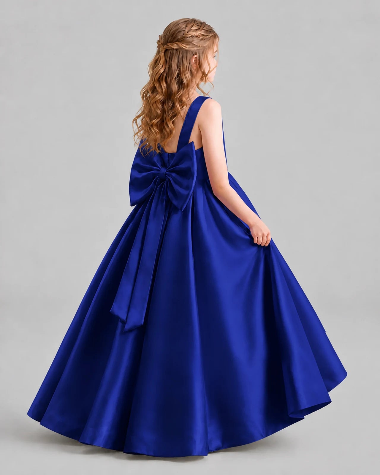 Royal Blue Ball Gown Girls Formal Dresses Back