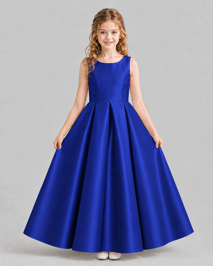 Royal Blue Ball Gown Girls Formal Dresses Pose