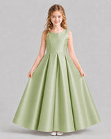 Sage Green Ball Gown Girls Formal Dresses Pose