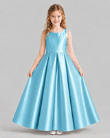 Sky Blue Ball Gown Girls Formal Dresses Pose