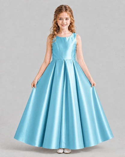Sky Blue Ball Gown Girls Formal Dresses Pose