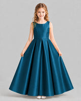 Teal Ball Gown Girls Formal Dresses Pose