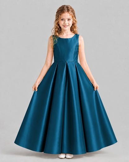 Teal Ball Gown Girls Formal Dresses Pose