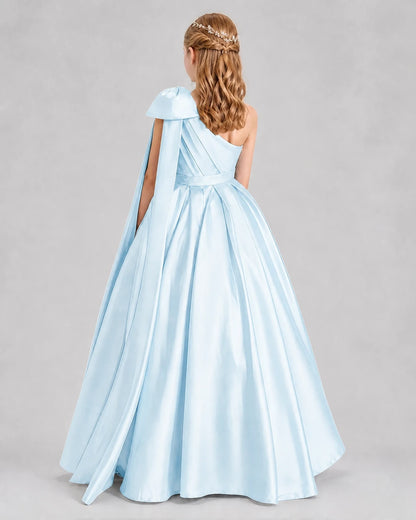 Baby Blue Ball Gown Girls Formal Dresses Back