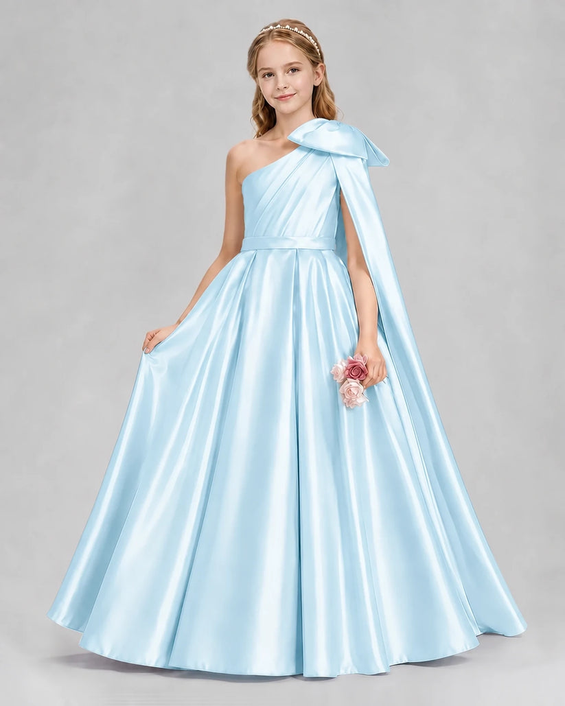 Baby Blue Ball Gown Girls Formal Dresses Front