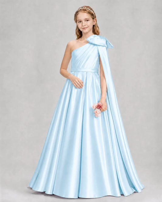 Baby Blue Ball Gown Girls Formal Dresses Pose