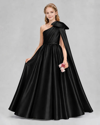 Black Ball Gown Girls Formal Dresses Front