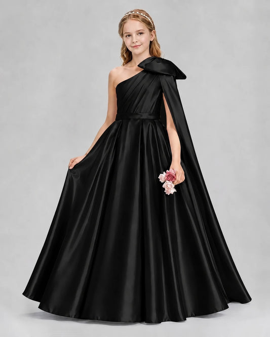 Black Ball Gown Girls Formal Dresses Front