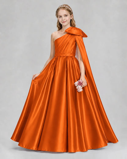 Burnt Orange Ball Gown Girls Formal Dresses Front