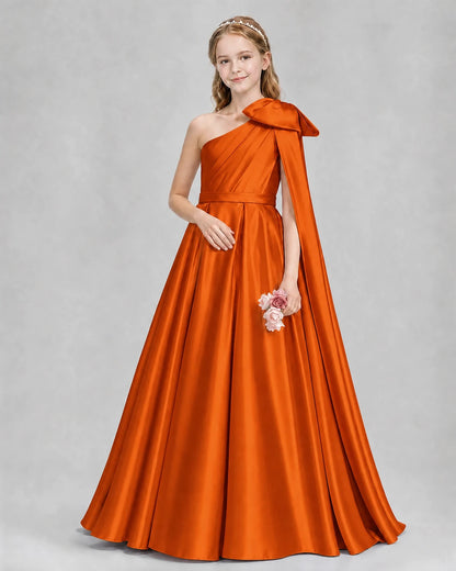 Burnt Orange Ball Gown Girls Formal Dresses Pose