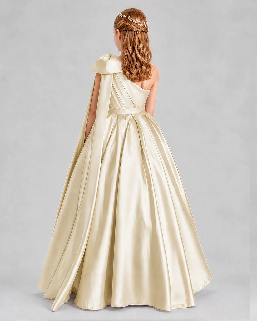 Champagne Ball Gown Girls Formal Dresses Back