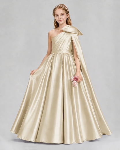 Champagne Ball Gown Girls Formal Dresses Front