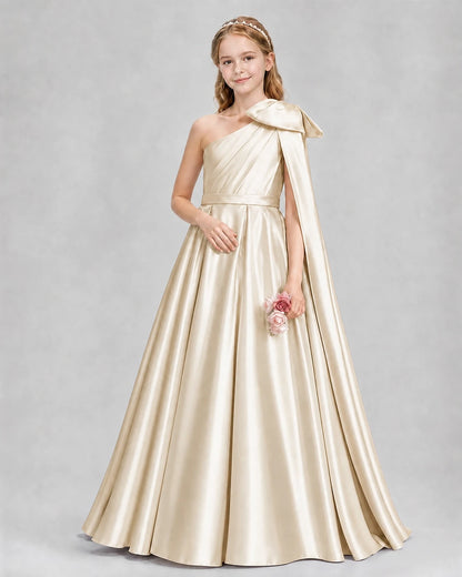 Champagne Ball Gown Girls Formal Dresses Pose