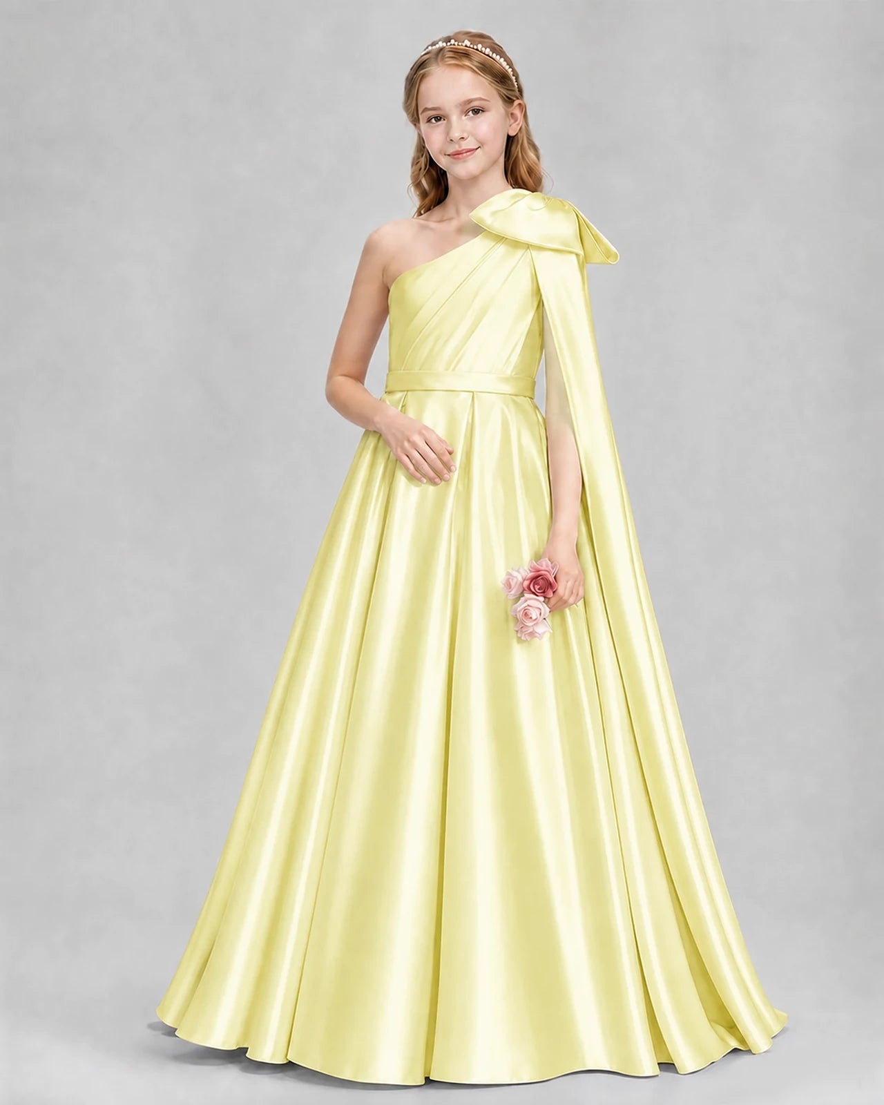 Daffodil Ball Gown Girls Formal Dresses Pose