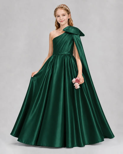Dark Green Ball Gown Girls Formal Dresses Front