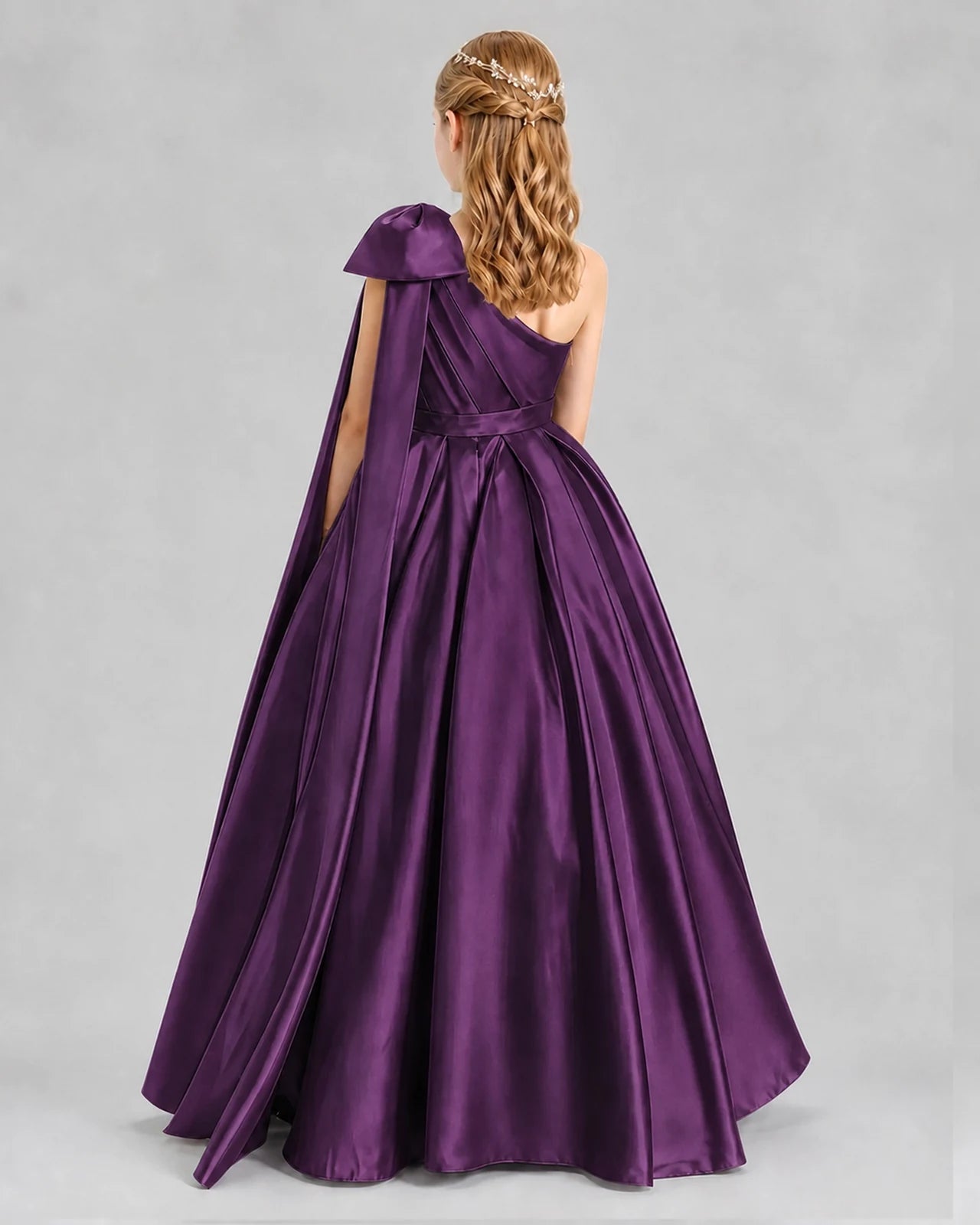 Grape Ball Gown Girls Formal Dresses Back