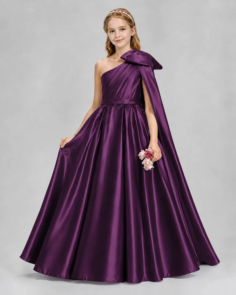 Grape Ball Gown Girls Formal Dresses Front