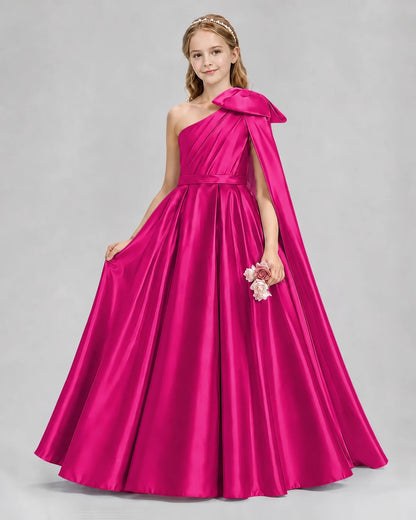 Hot Pink Ball Gown Girls Formal Dresses Front
