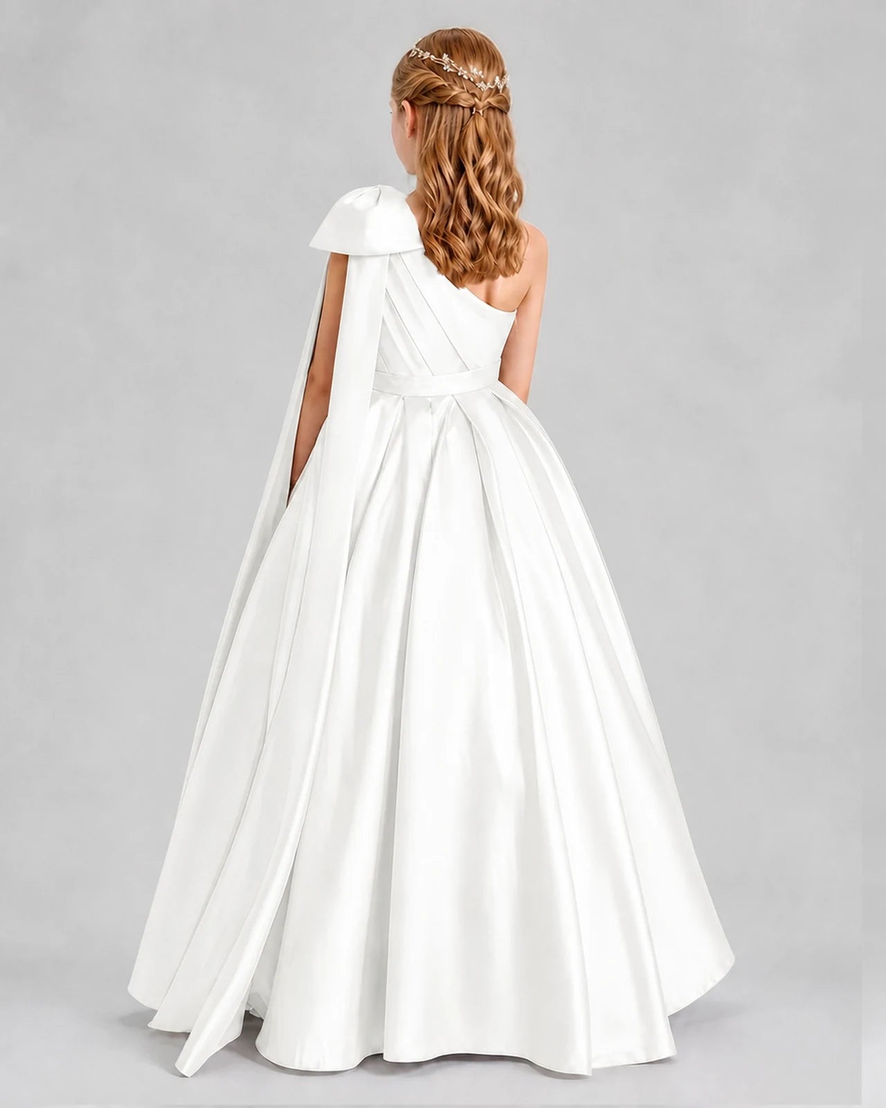 Ivory Ball Gown Girls Formal Dresses Back