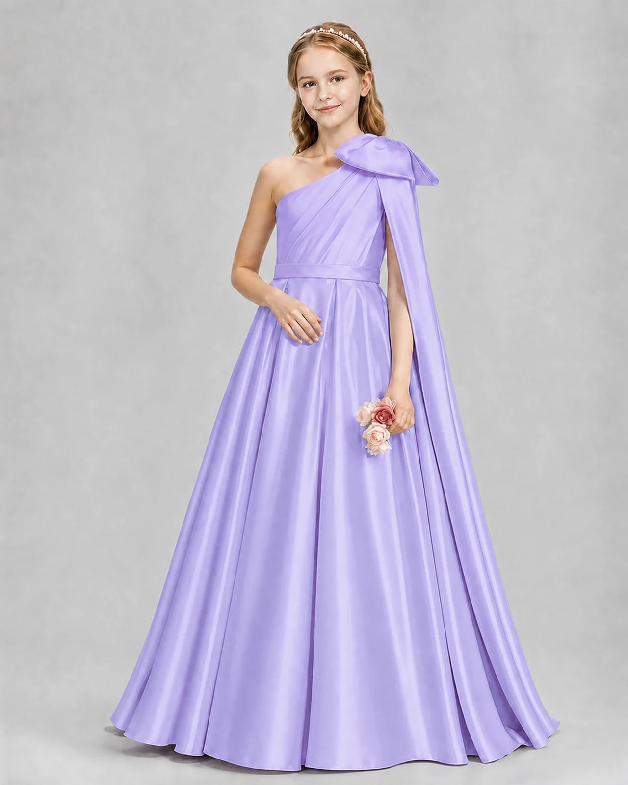 Lavender Ball Gown Girls Formal Dresses Pose