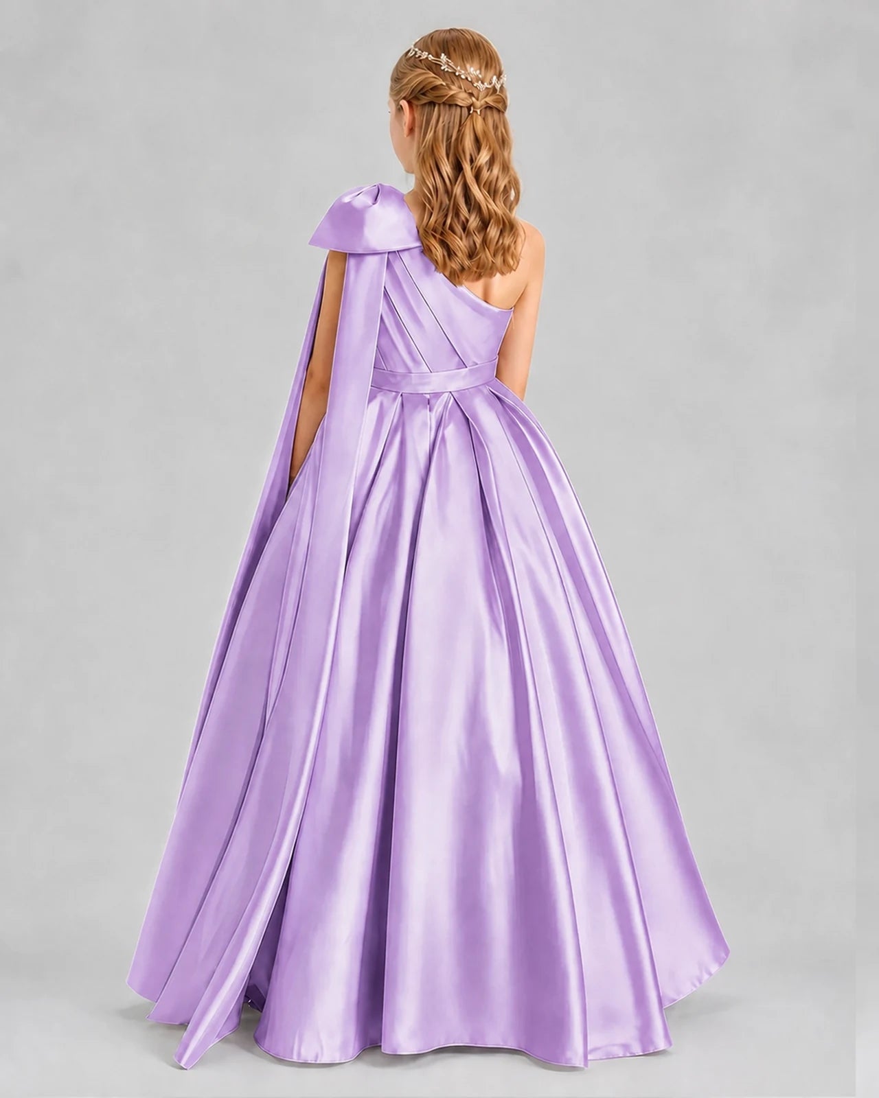 Lilac Ball Gown Girls Formal Dresses Back