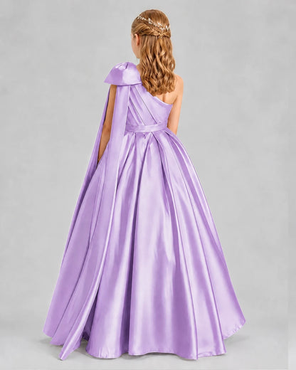 Lilac Ball Gown Girls Formal Dresses Back