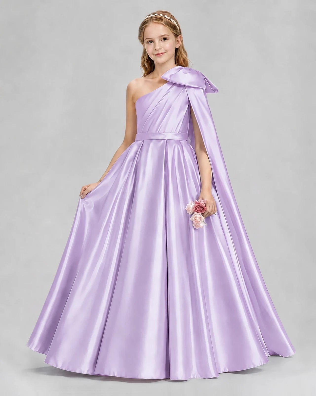 Lilac Ball Gown Girls Formal Dresses Front