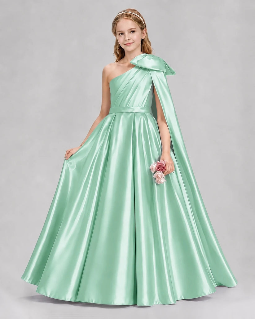 Mint Green Ball Gown Girls Formal Dresses Front