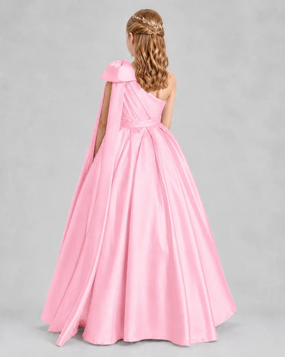 Pink Ball Gown Girls Formal Dresses Back