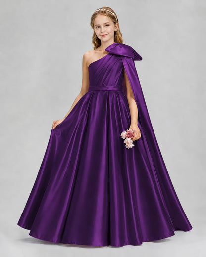 Purple Ball Gown Girls Formal Dresses Front
