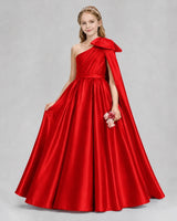 Red Ball Gown Girls Formal Dresses Front