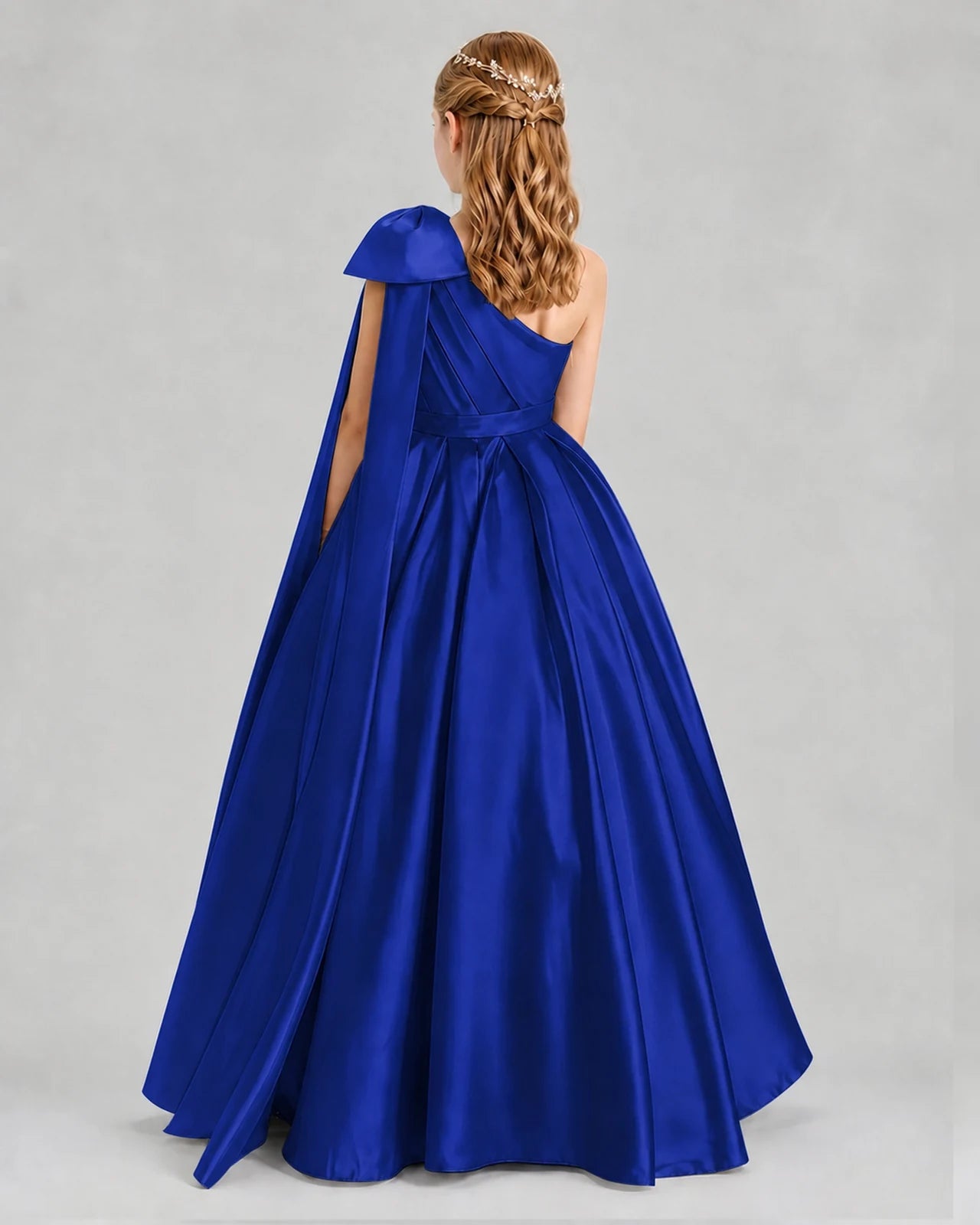 Royal Blue Ball Gown Girls Formal Dresses Back