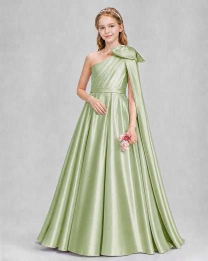 Sage Green Ball Gown Girls Formal Dresses Pose