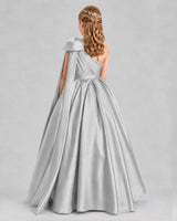 Silver Ball Gown Girls Formal Dresses Back