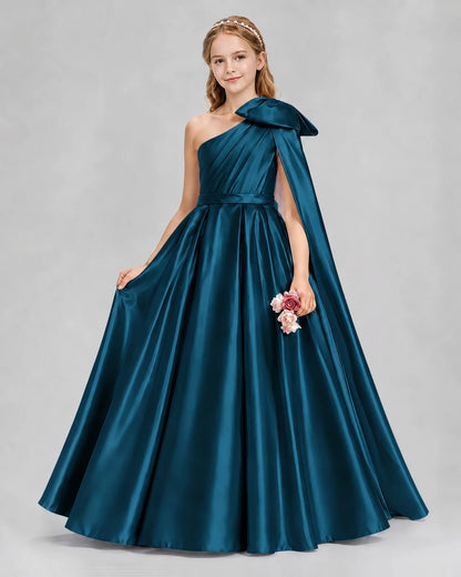 Teal Ball Gown Girls Formal Dresses Front