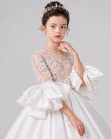 White Tulle Flower Girl Dress Detail