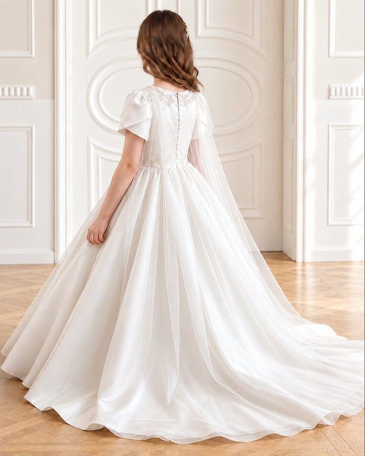 Ivory Ball Gown Girls Formal Dresses Back [Shared]