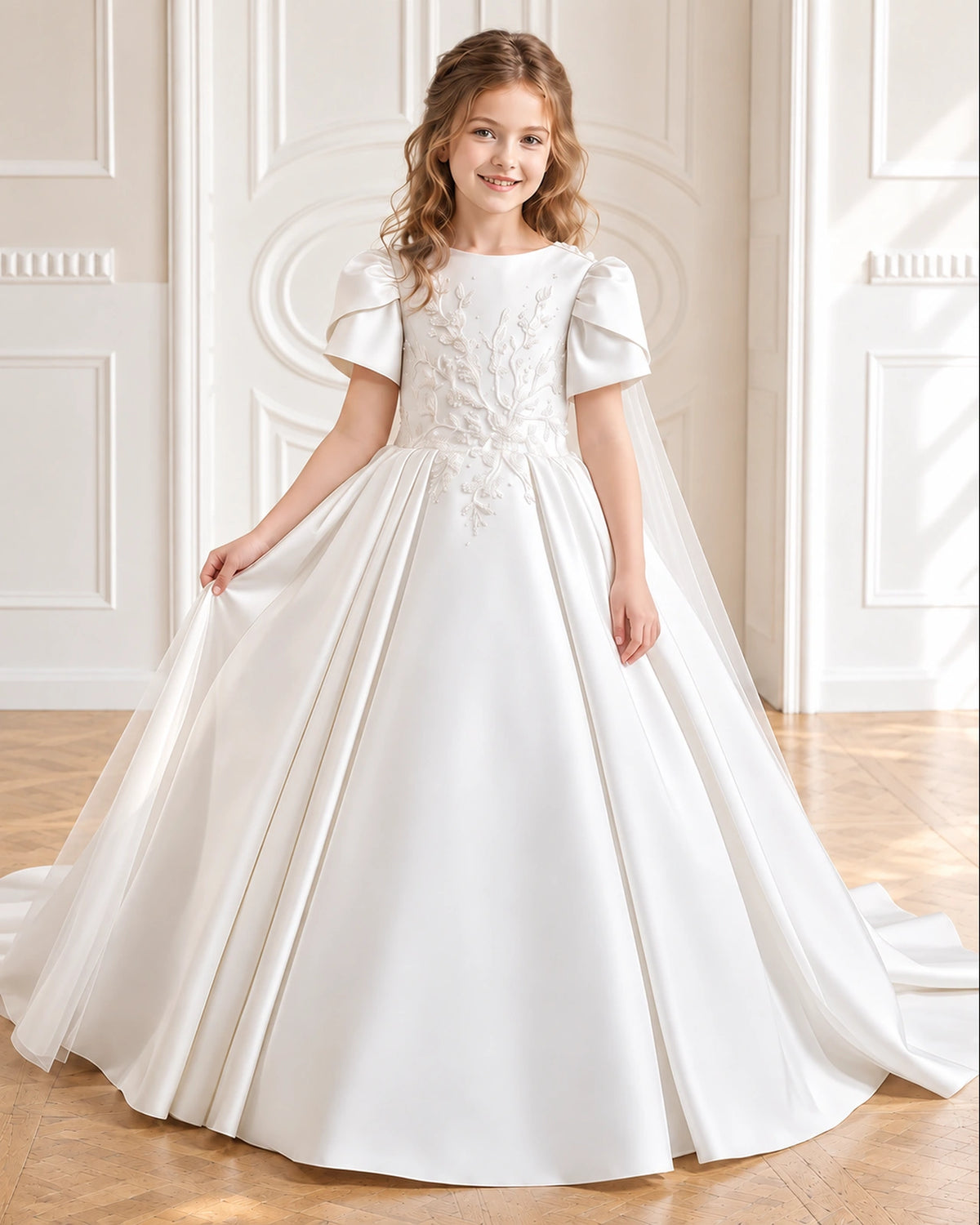 Ivory Ball Gown Girls Formal Dresses Front [Shared]