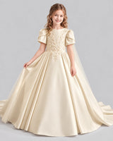 Champagne Ball Gown Girls Formal Dresses Front