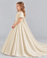 Champagne Ball Gown Girls Formal Dresses Side