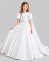 Ivory Ball Gown Girls Formal Dresses Front