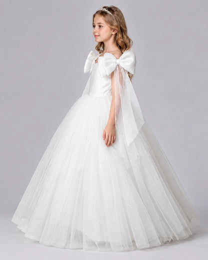 Ivory Ball Gown Girls Formal Dresses Side