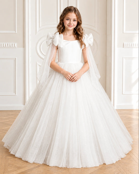 Ivory Ball Gown Girls Formal Dresses Front  [Shared]