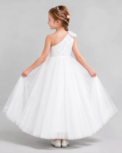 Ivory Ball Gown Girls Formal Dresses Back