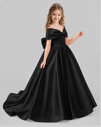 Black Ball Gown First Communion Dresses Side