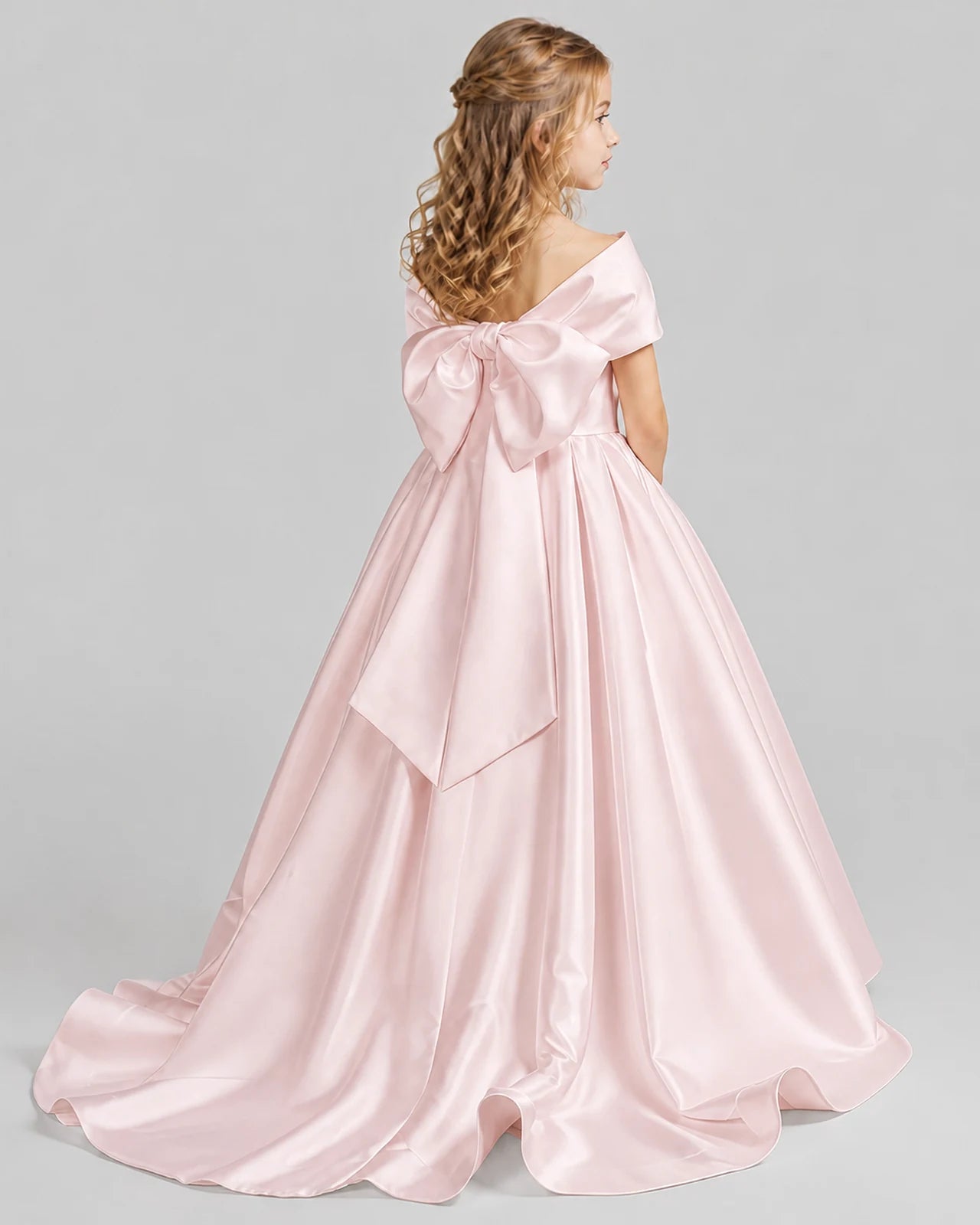 Blush Pink Ball Gown First Communion Dresses Back