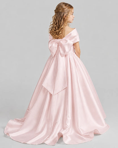 Blush Pink Ball Gown First Communion Dresses Back