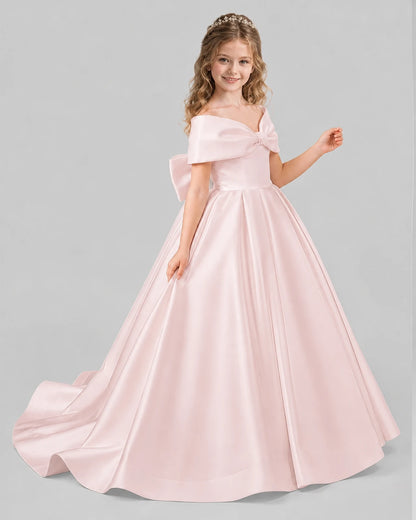 Blush Pink Ball Gown First Communion Dresses Side